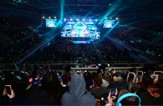 Wide view of the arena floor and crowd during the D Awards ceremony